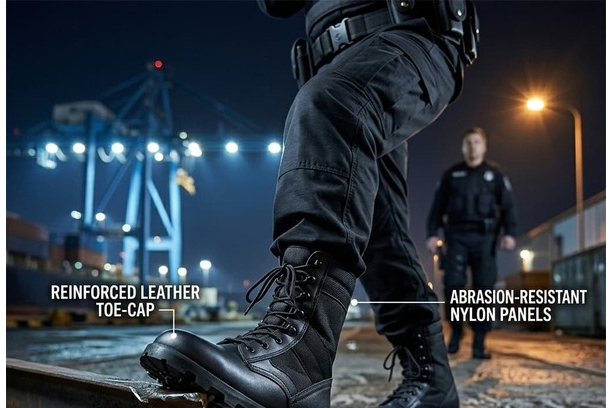 black military combat boots